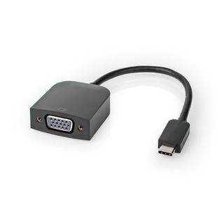 Nedis  USB-C™-Adapter | USB 3.2 Gen 1 | USB-C™-Stecker | VGA-Buchse 15p | 1920x1200 | 5 Gbps | 0,20 m | Rund | Vernickelt | PVC | Schwarz | Plastikbeutel 