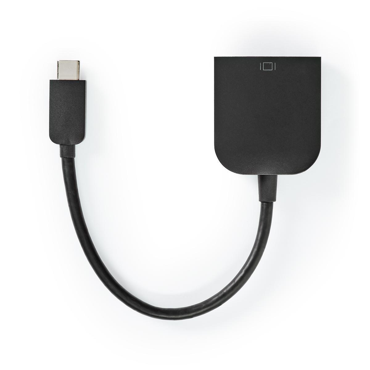 USB-C™-Adapter | USB 3.2 Gen 1 | USB-C™-Stecker | VGA-Buchse 15p | 1920x1200 | 5 Gbps | 0,20 m | Rund | Vernickelt | PVC | Schwarz | Plastikbeutel