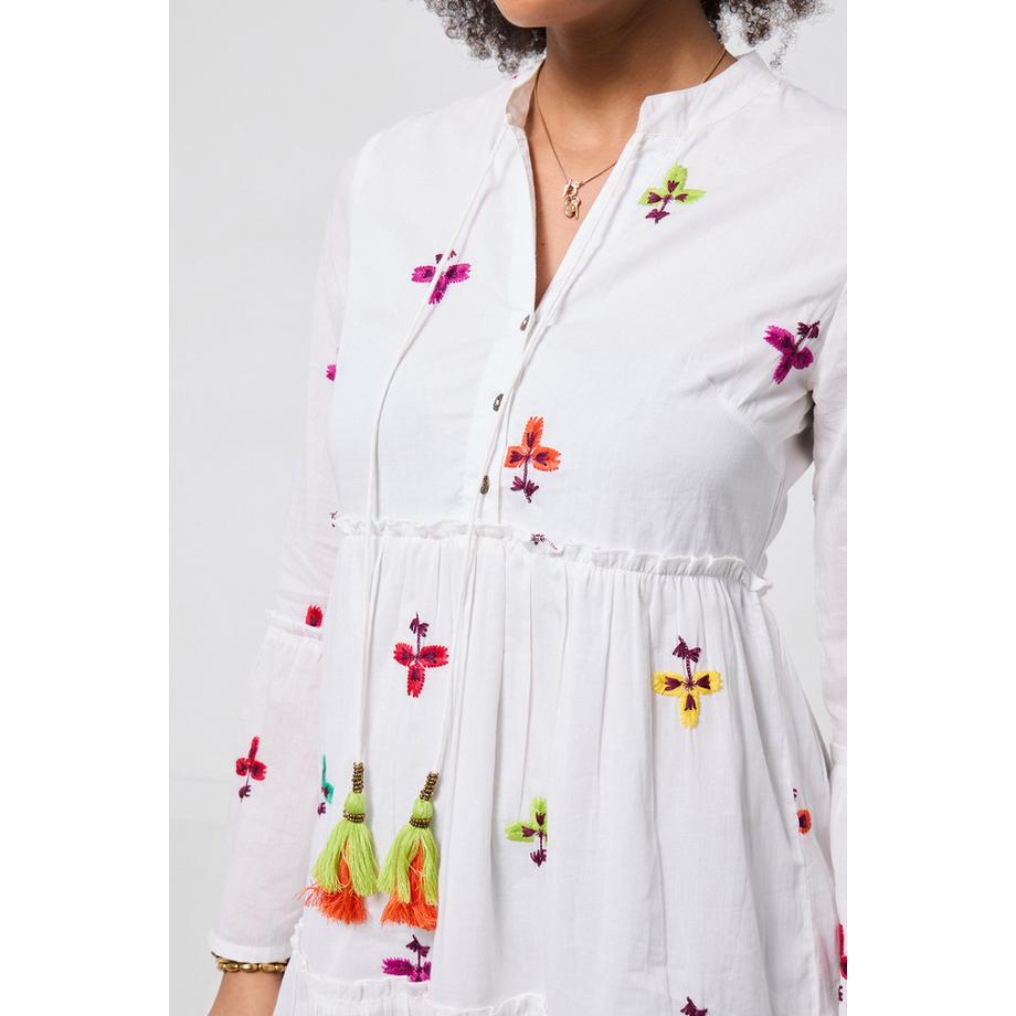 Joe Browns Besticktes Boho Tunika Kleid mit Quastendetail  