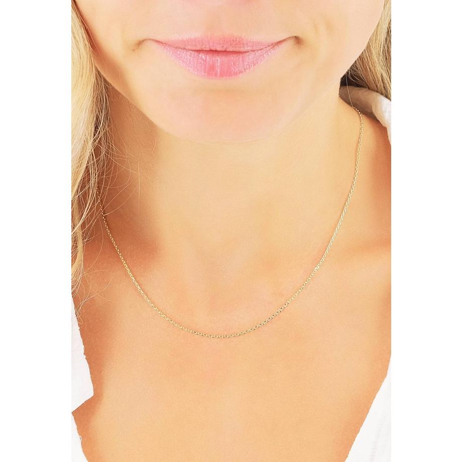MUAU Schmuck  Collier forçat or jaune 585, 1.2mm, 40cm 