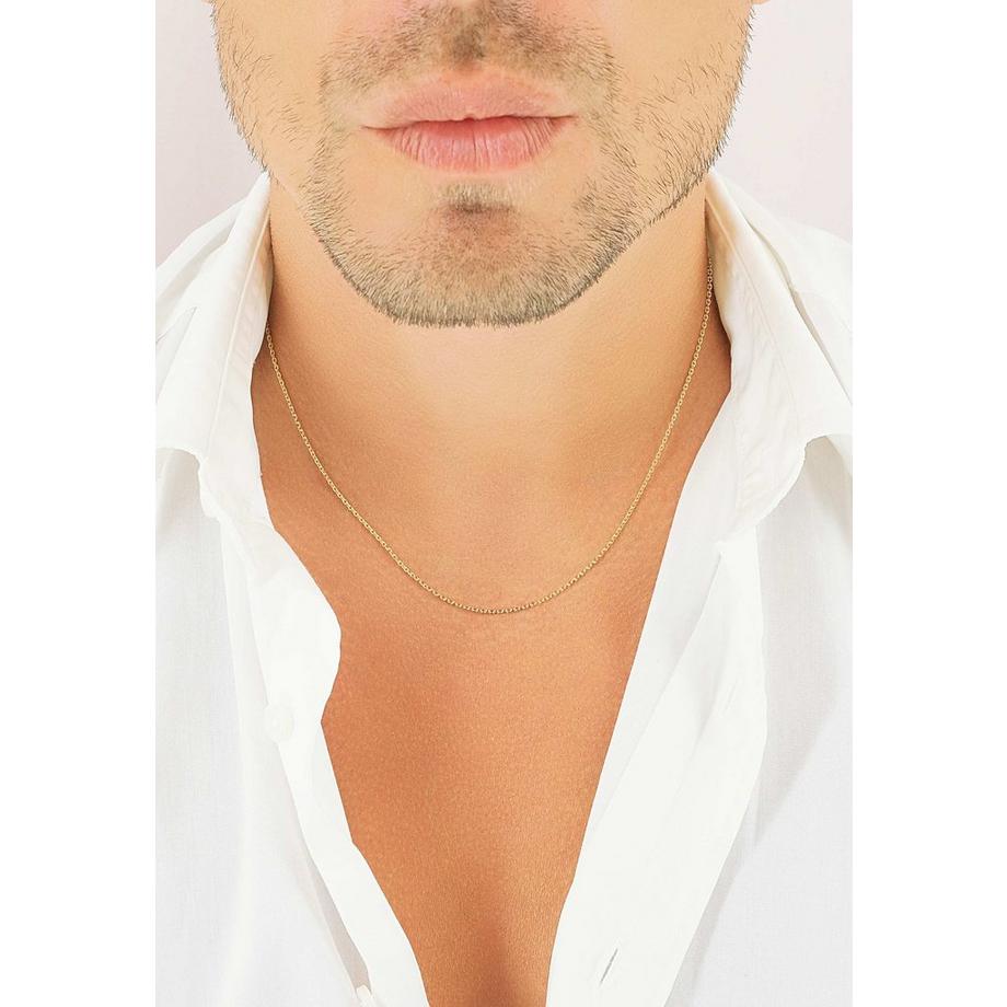 MUAU Schmuck  Collier forçat or jaune 585, 1.2mm, 40cm 