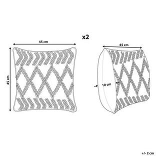 Beliani Lot de 2 coussins en Coton Traditionnel CORYDALIS  