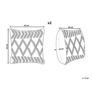 Beliani Lot de 2 coussins en Coton Traditionnel CORYDALIS  