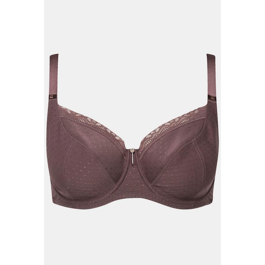 Ulla Popken Reggiseno con ferretto Jacquard Bordo in Pizzo  