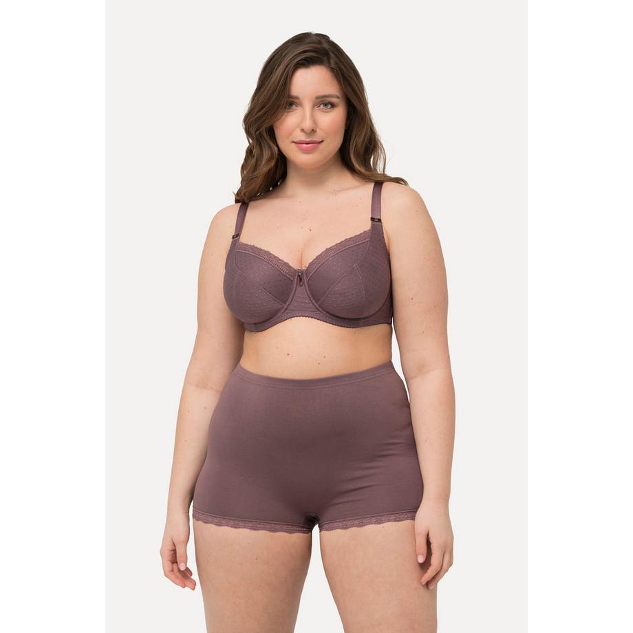Ulla Popken Reggiseno con ferretto Jacquard Bordo in Pizzo  