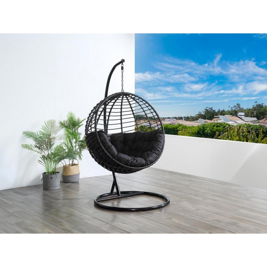 Vente-unique Hängesessel - Polyrattan - Schwarz - BONTOC von MYLIA  