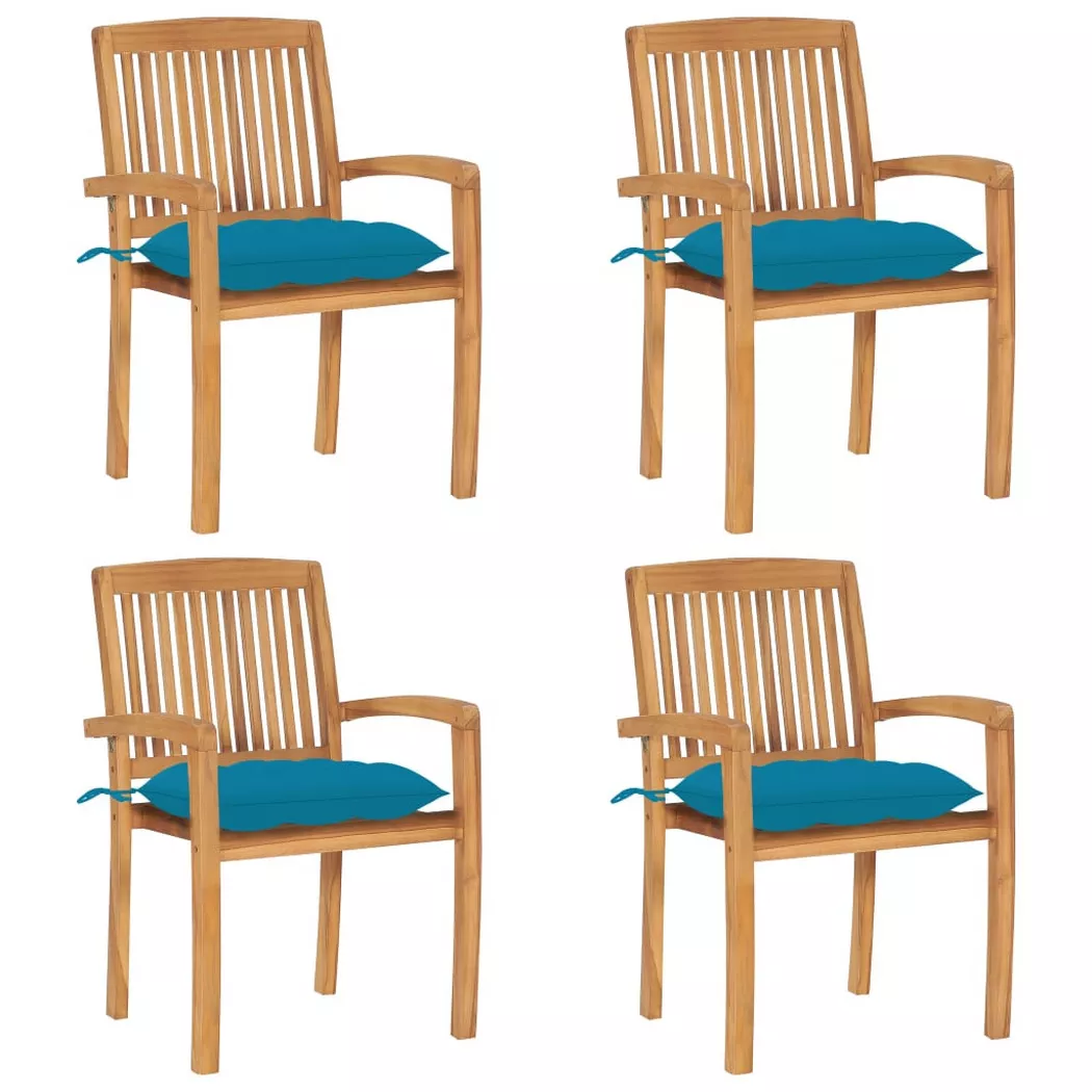 VidaXL - Gartenstuhl holz, One Size, Blau