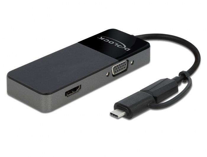 DeLock  Adapter USB Type-C - HDMI VGA 