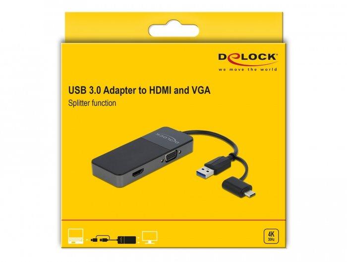 DeLock  Adapter USB Type-C - HDMI VGA 