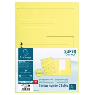 Exacompta 25er Packung Aktenmappen mit 2 Klappen SUPER 210 Contact - 24x32cm - x 5  