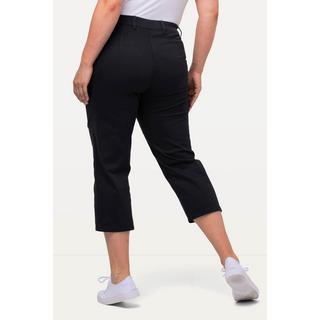 Ulla Popken  Pantaloni modello Mony lunghi fino al polpaccio in tessuto elasticizzato con tasche con zip 