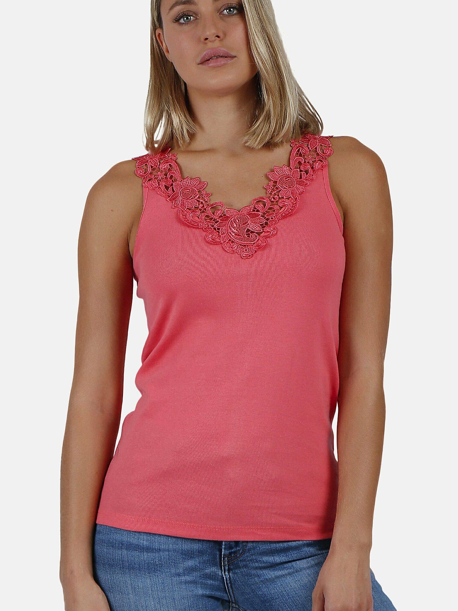 Image of Tanktop Escote Guipur Unisex Korall S