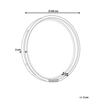 Beliani Wandspiegel aus Rattan Boho DAKSA  