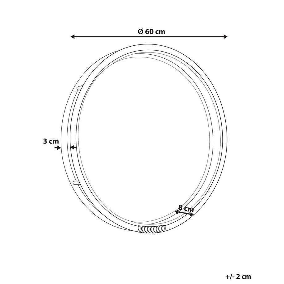 Beliani Wandspiegel aus Rattan Boho DAKSA  