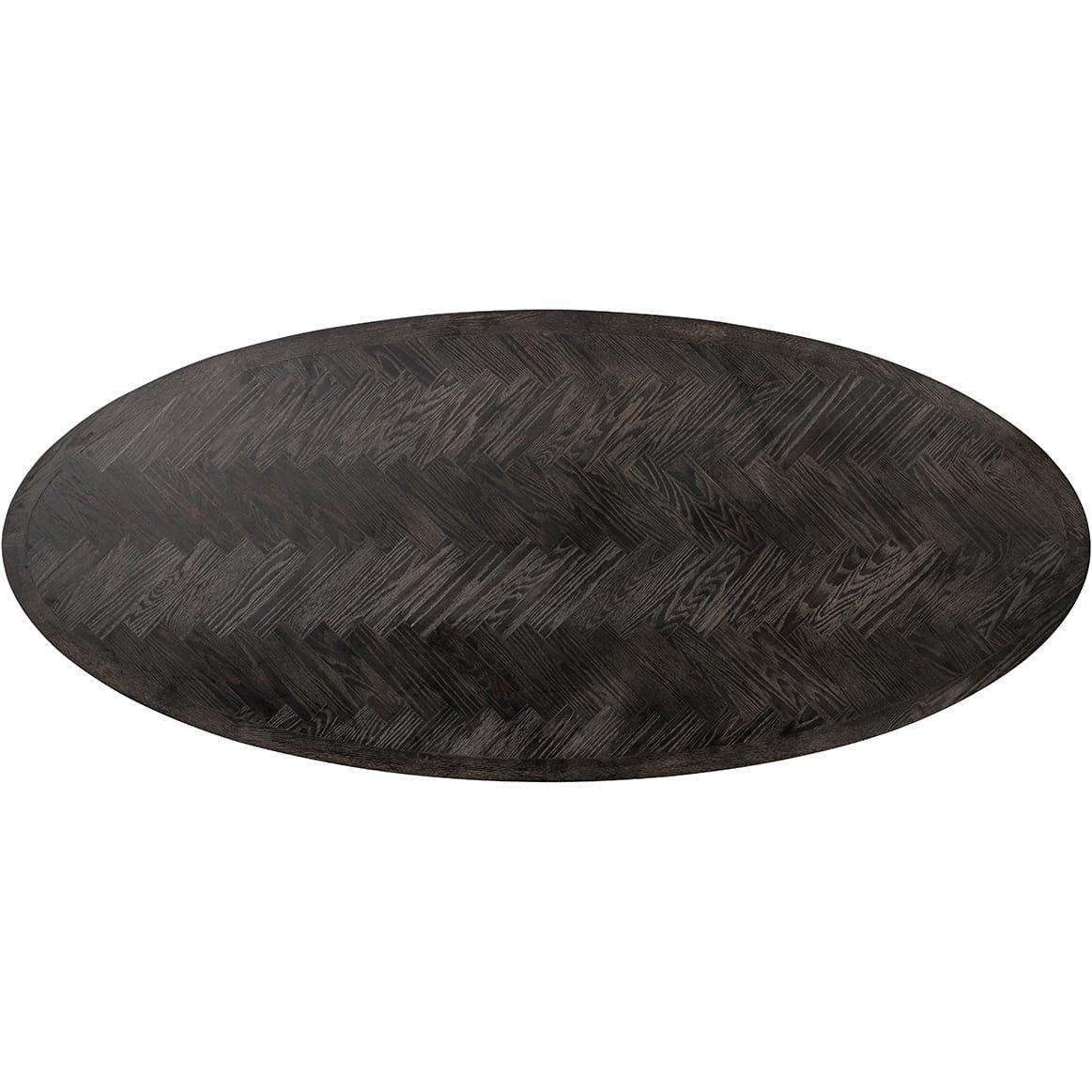 mutoni Tavolo da pranzo Blackbone rovere nero ottone ovale 230  