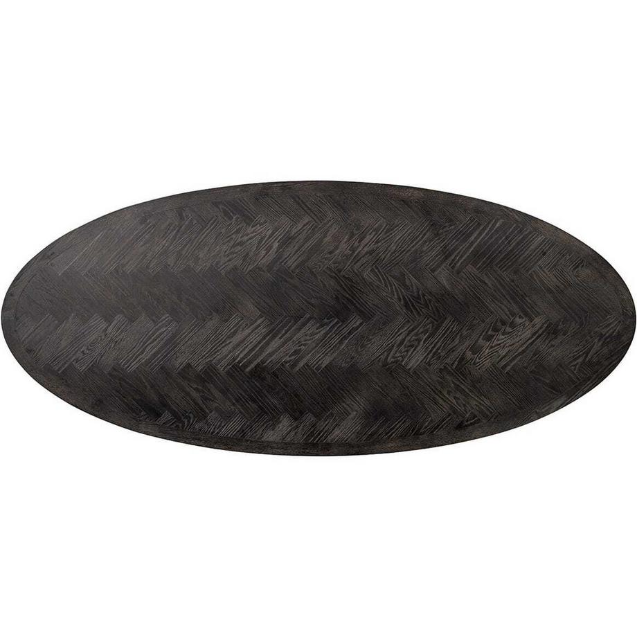 mutoni Tavolo da pranzo Blackbone rovere nero ottone ovale 230  