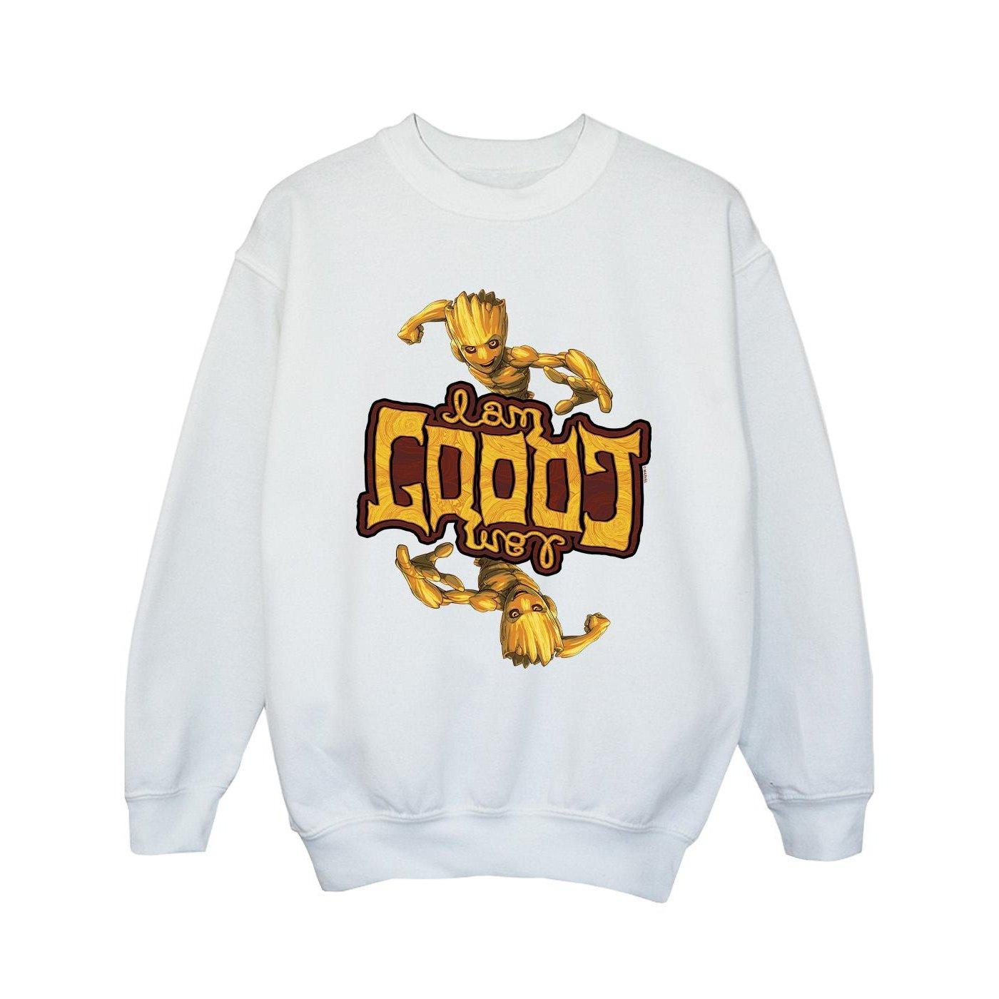 Image of Guardians Of The Galaxy Groot Inverted Grain Sweatshirt Unisex Weiss 128