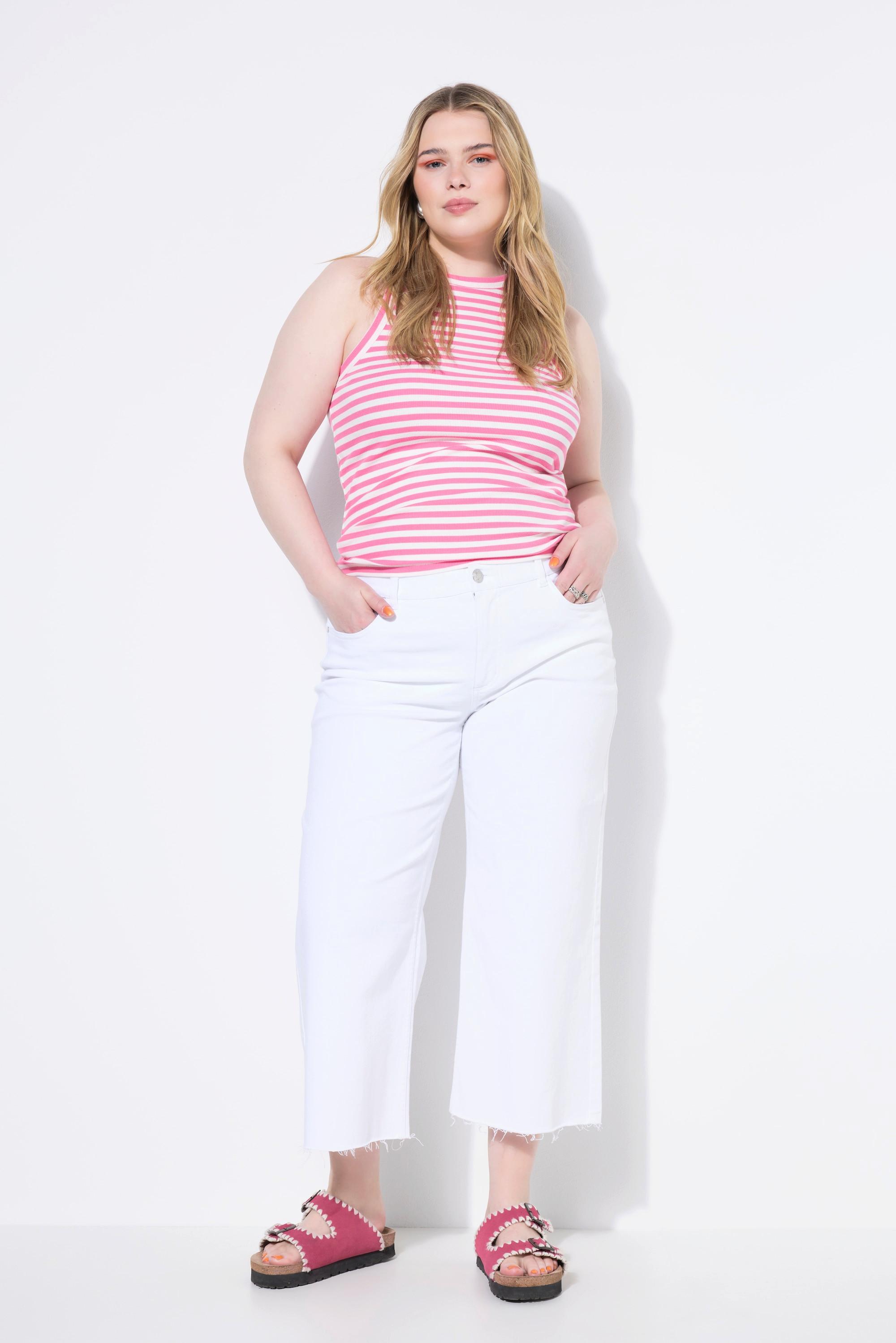 Studio Untold Jeans-Culotte Wide Legs 5-Pocket Cutted Saum  