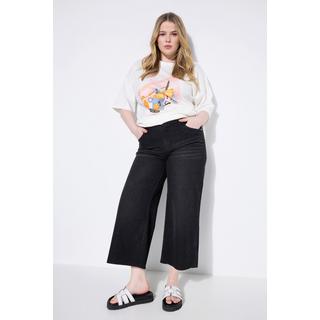 Studio Untold Jeans-Culotte Wide Legs 5-Pocket Cutted Saum  