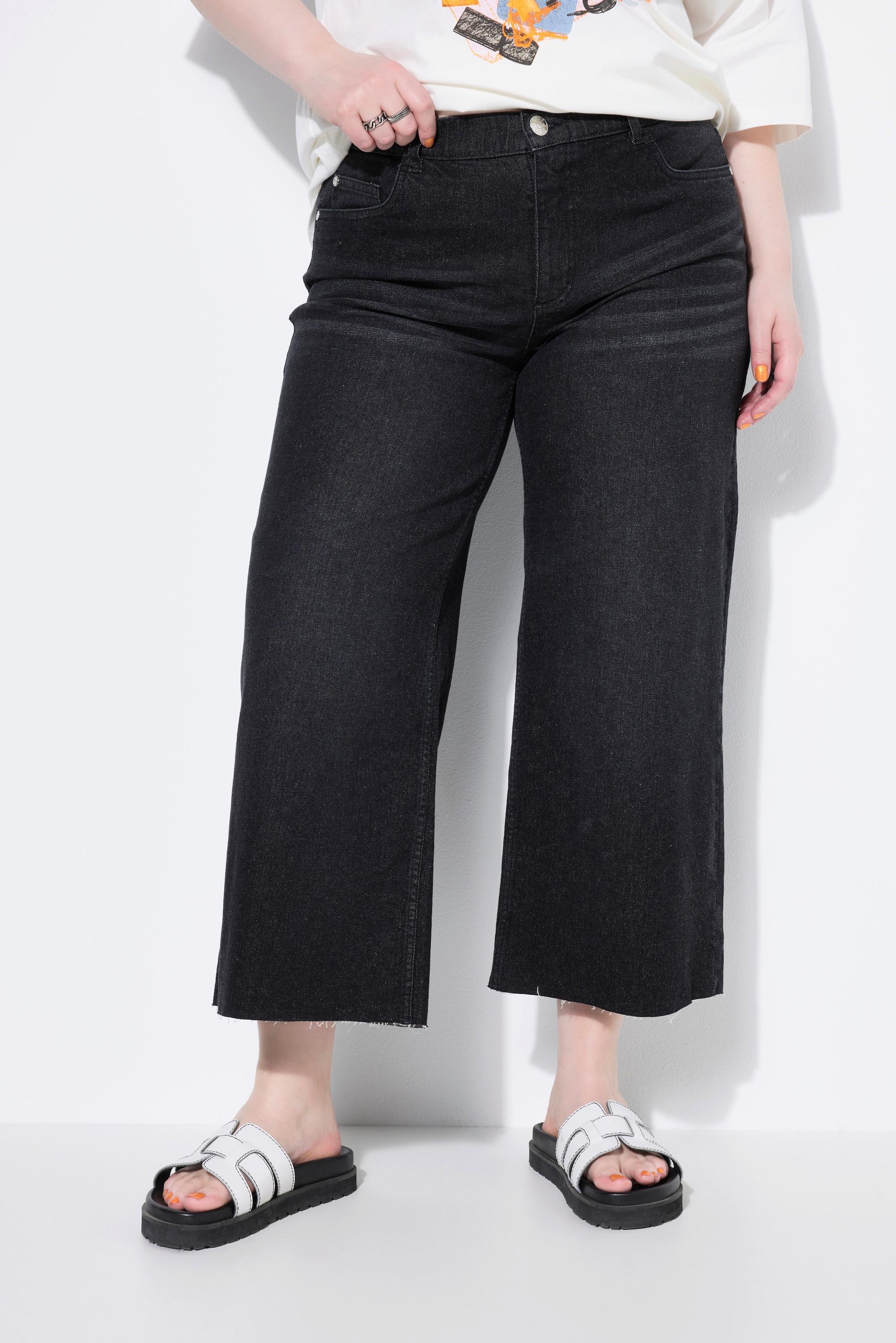 Studio Untold Jeans-Culotte Wide Legs 5-Pocket Cutted Saum  