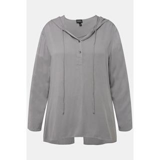 Ulla Popken  Longbluse, Kapuze, A-Linie, hinten länger, Langarm 