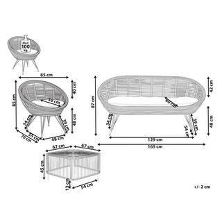 Beliani Lounge Set mit Tisch aus Rattan Boho MARATEA/CESENATICO  