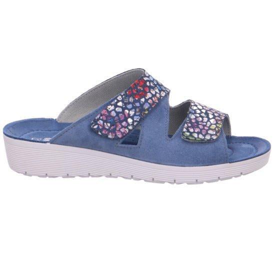 Image of Roma - Leder Sandale Damen Blau 39