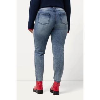 Ulla Popken  Jean Sarah taille haute. Jambe slim à bords francs 