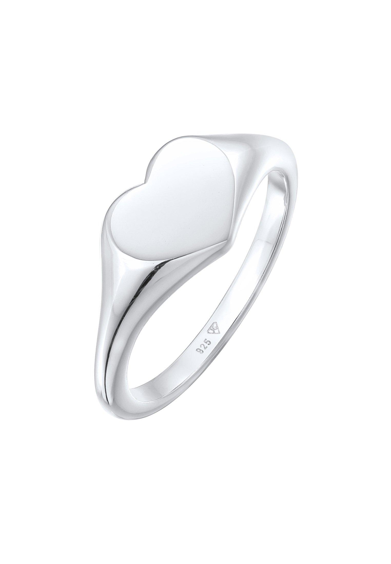 Image of Ring Herz Liebe Siegelring Damen Silber 56mm