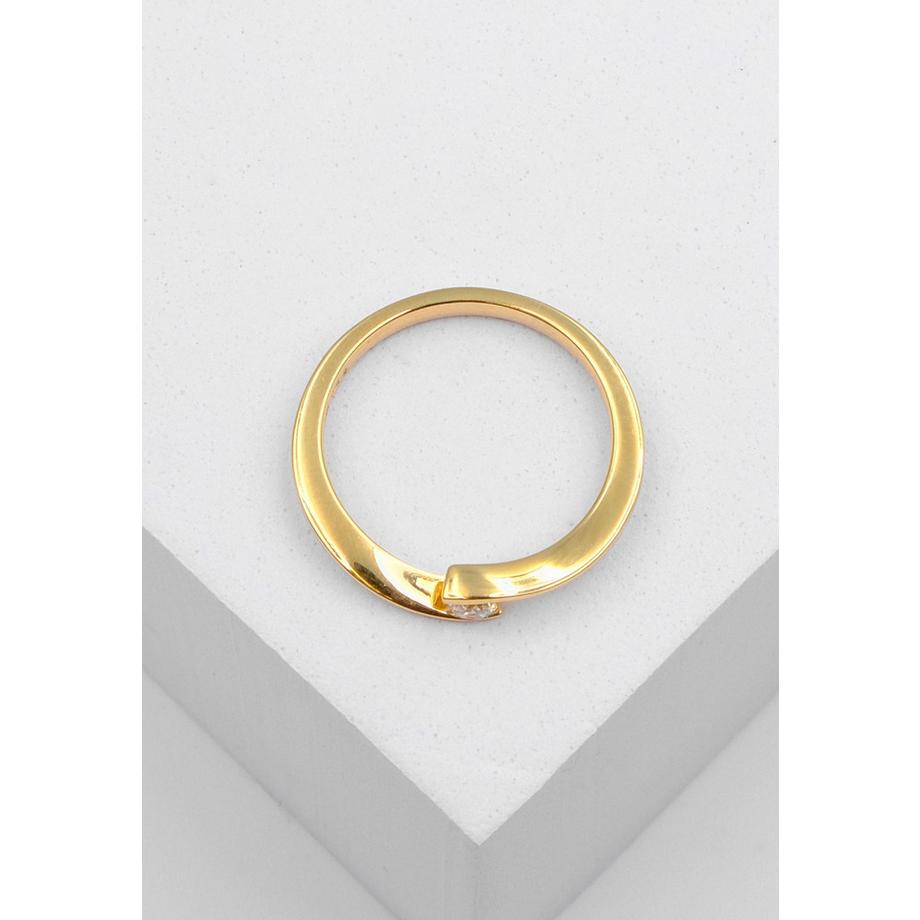 MUAU Schmuck  Solitaire Ring Diamant 0.10ct. Gelbgold 750 