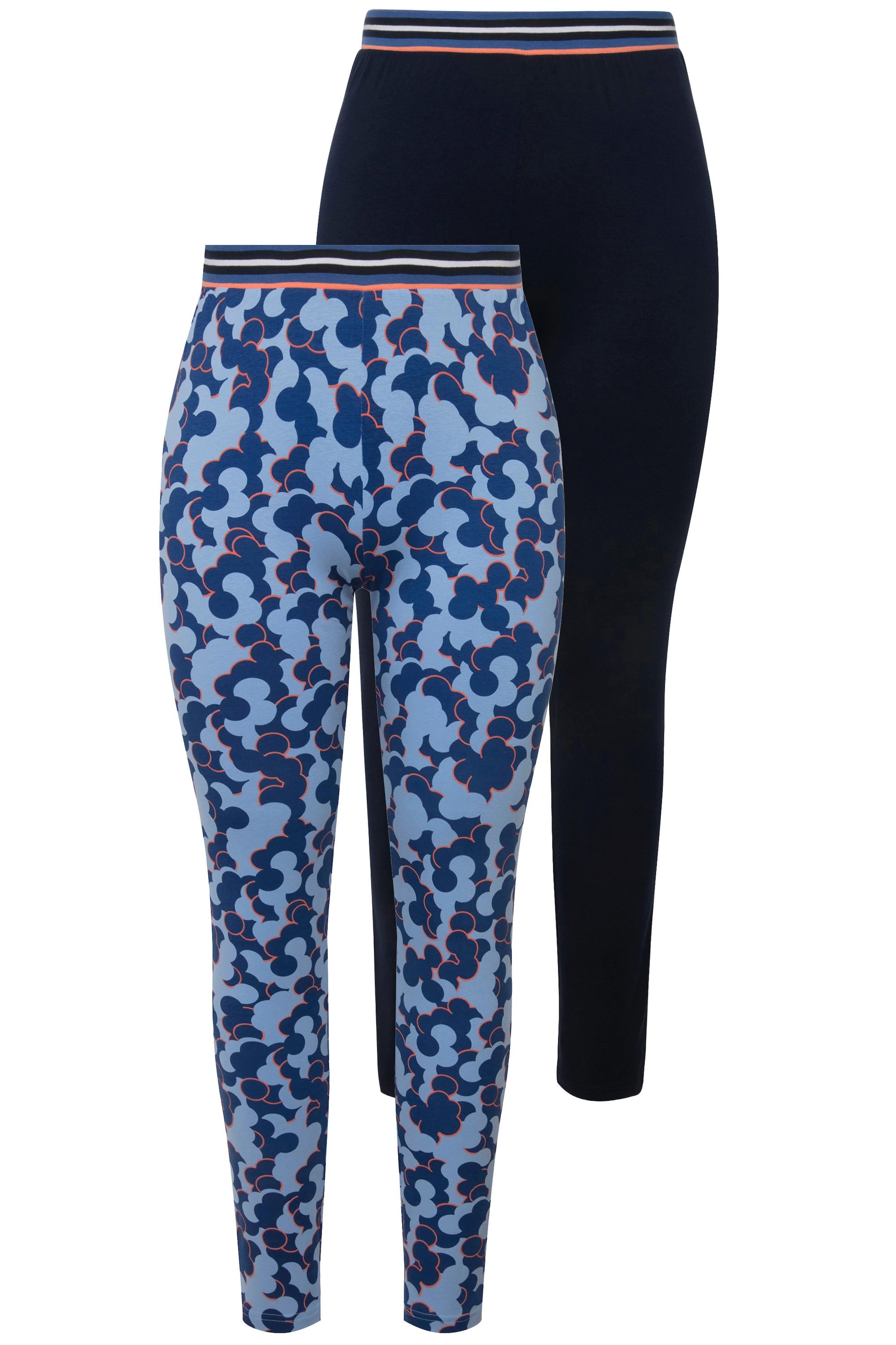 Ulla Popken Leggings Loungewear Lot de 2 Uni Motif  