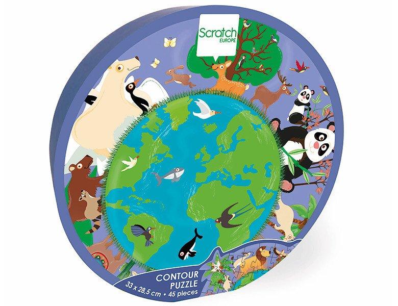 Image of Puzzle Mini Shape Puzzle Welt (45Teile)