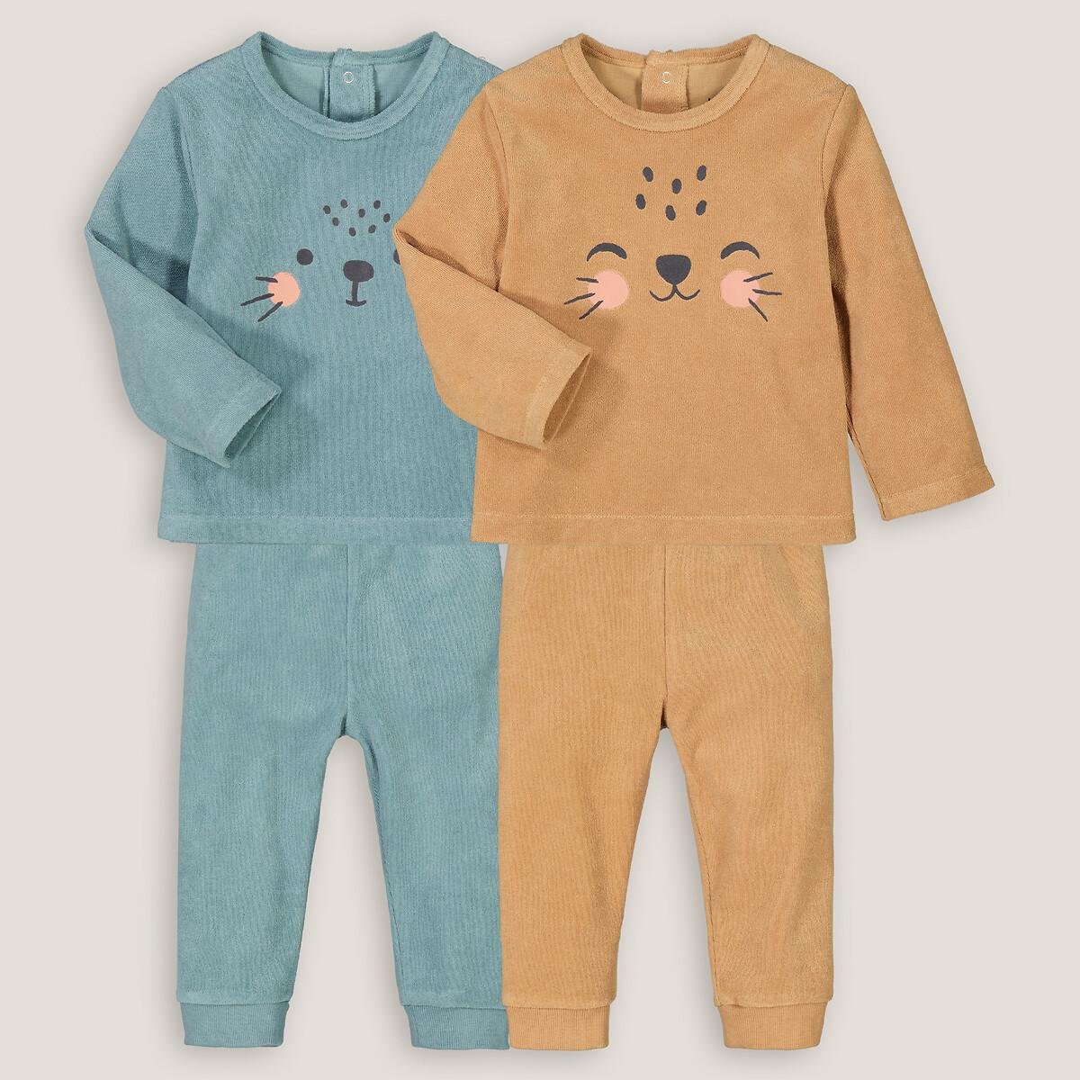Image of 2er-pack 2-teilige Pyjamas Aus Frottee Unisex Multicolor 12 mese