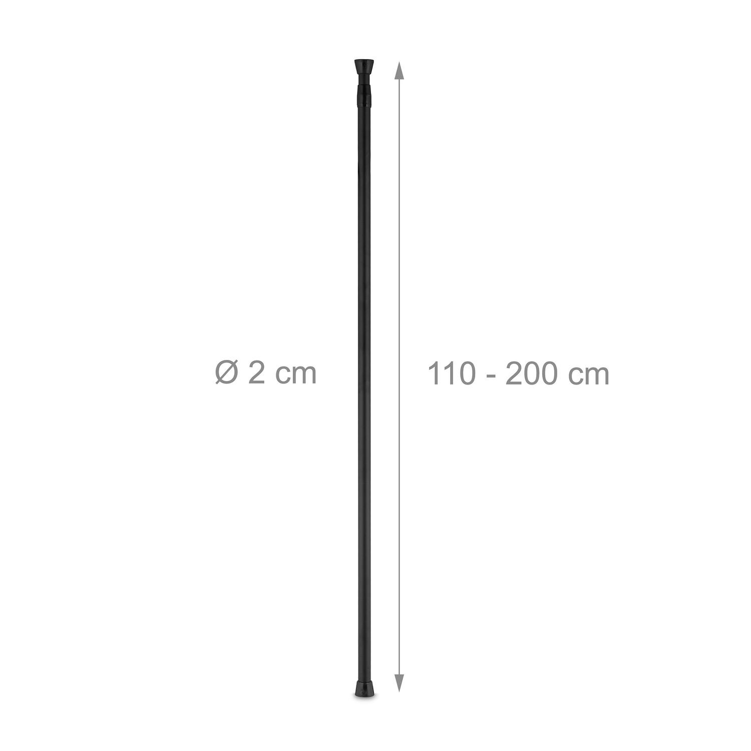 B2X Tige télescopique noire en acier inoxydable  