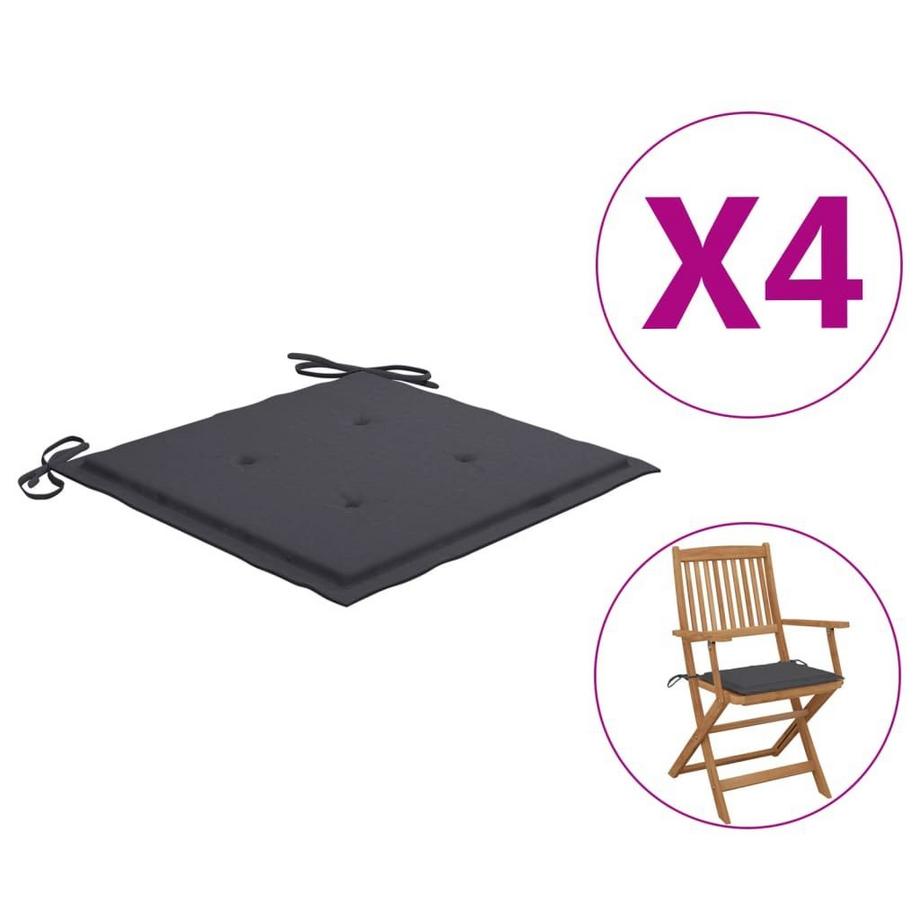 VidaXL Coussins de chaise de jardin 4 pcs   40x40x3 cm  