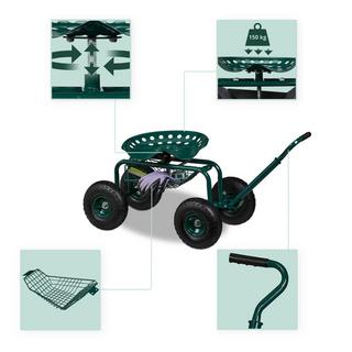 Northix Siège de jardin mobile avec rangement  