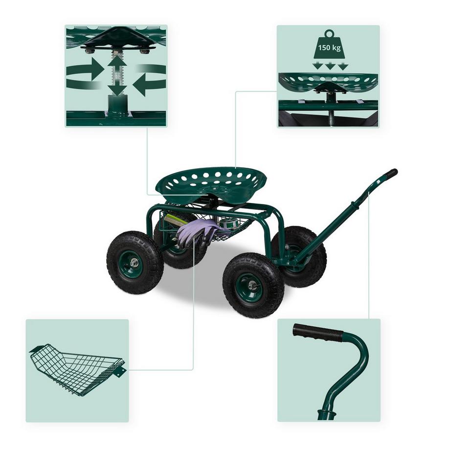 Northix Mobiler Gartensitz mit Stauraum  