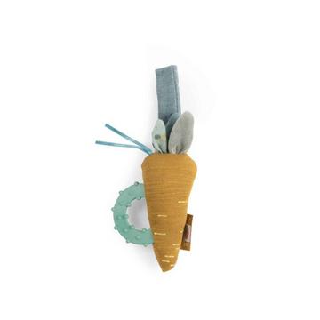 Crécelle avec anneau de dentition en forme de carotte, Trois Petits Lapins, Moulin Roty