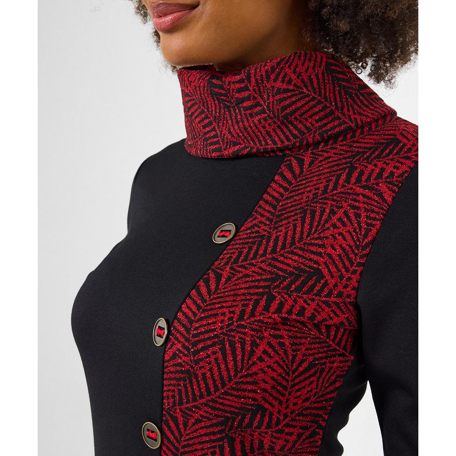 Tunique jacquard col bénitier