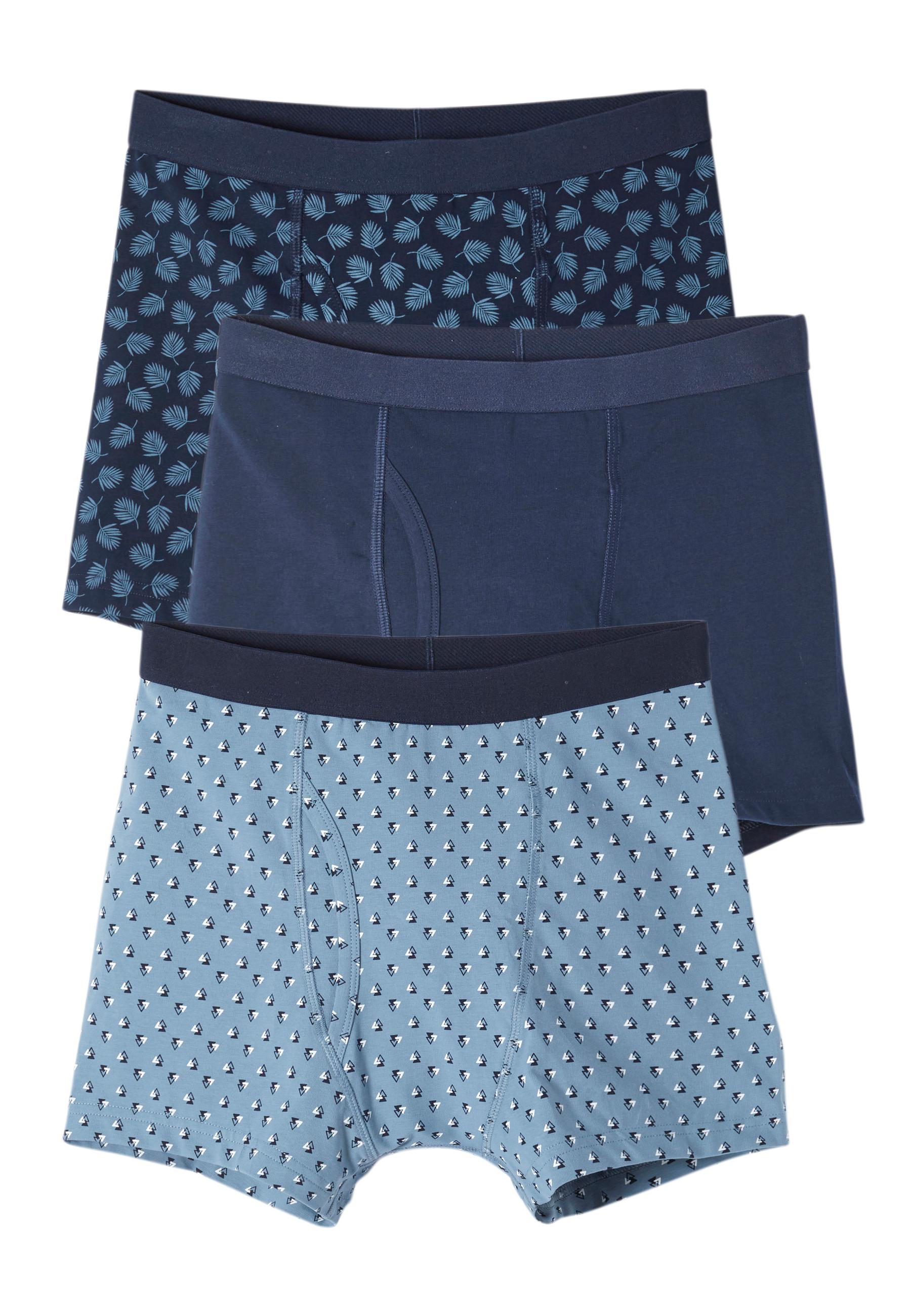 Image of 3er-pack Boxershorts Mit Eingriff. Herren Blau XL