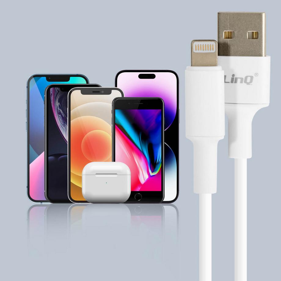 Avizar  Lightning Kabel 2.4A LinQ, Weiß 3m 