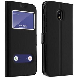 Avizar  Pochette Galaxy J3 2017 noir 2 fenêtres 