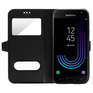 Avizar  Pochette Galaxy J3 2017 noir 2 fenêtres 