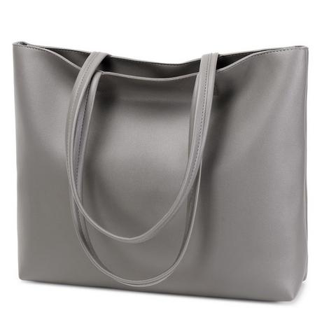 Only-bags.store  Henkeltaschen, einfache Handtaschen PU Leder Shopper Tasche für Arbeit, Schule, Einkaufen mit Reißverschluss und Innentasche 