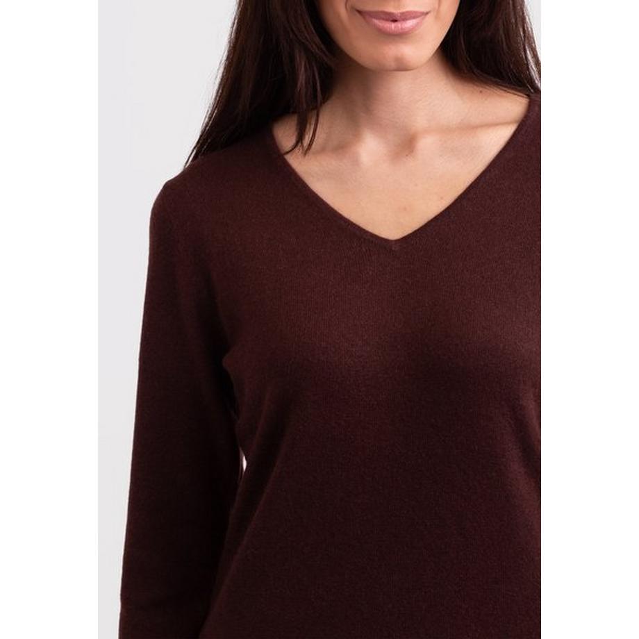 CASH-MERE.CH Pullover Cashmere Scollo a V  