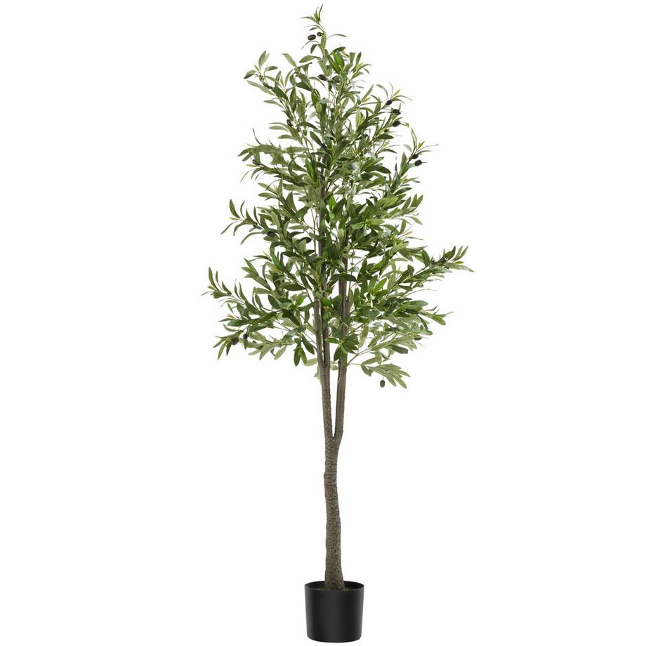 Tectake Künstlicher Olivenbaum Oleand verschiedene Größen detailliert und naturgetreu  