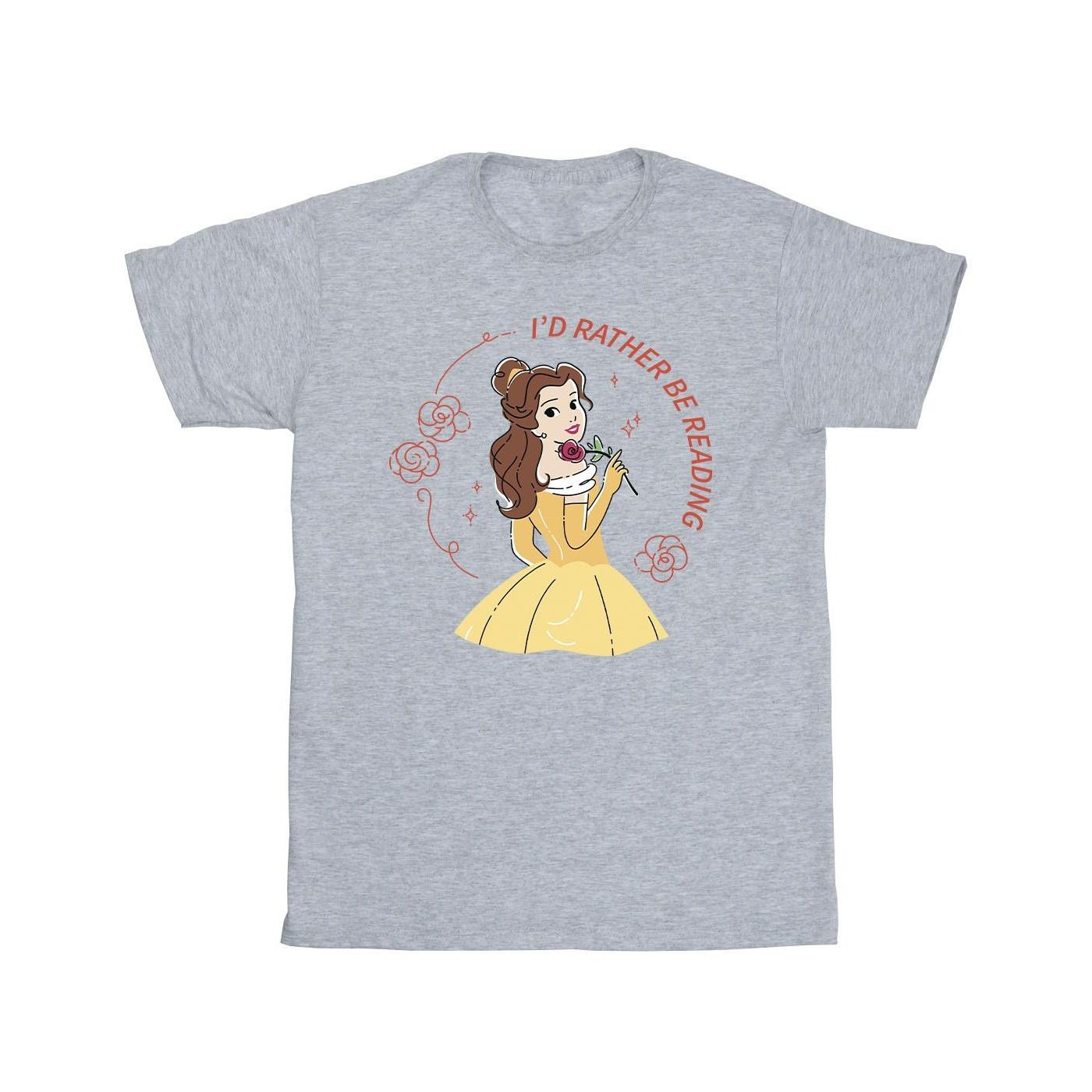 Image of Beauty And The Beast I'd Rather Be Reading Tshirt Herren Grau S