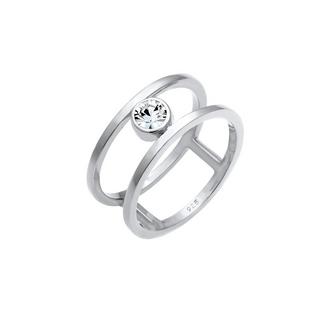 Elli  Ring Doppelring Solitär Kristalle 925 Silber 