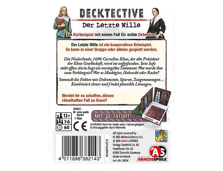 Abacus  Spiele Decktective - Der Letzte Wille 
