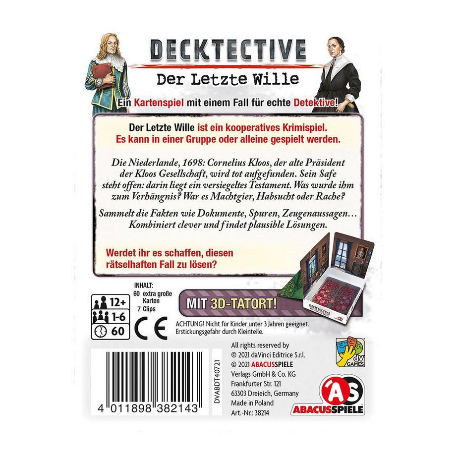 Abacus  Spiele Decktective - Der Letzte Wille 